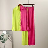 Elegant Casual Gradient Satin Set