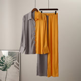 Elegant Casual Gradient Satin Set