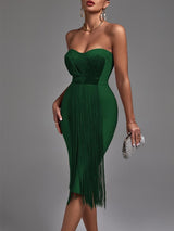 Tassel Bandage Evening Party Dress