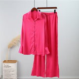 Elegant Casual Gradient Satin Set