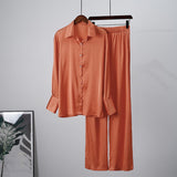 Elegant Casual Gradient Satin Set