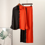 Elegant Casual Gradient Satin Set