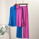 Elegant Casual Gradient Satin Set