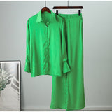 Elegant Casual Gradient Satin Set