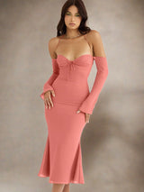 Chiffon Zipper Lace Up Dress