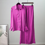 Elegant Casual Gradient Satin Set