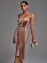 Tassel Bandage Evening Party Dress