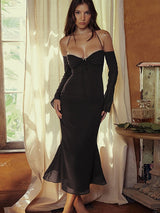 Chiffon Zipper Lace Up Dress