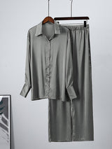 Elegant Casual Gradient Satin Set