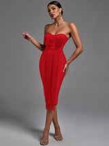 Tassel Bandage Evening Party Dress