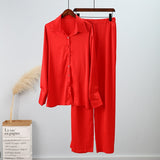 Elegant Casual Gradient Satin Set
