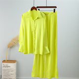 Elegant Casual Gradient Satin Set