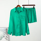 Elegant Casual Gradient Satin Set