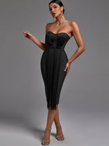 Tassel Bandage Evening Party Dress