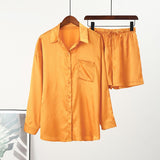 Elegant Casual Gradient Satin Set